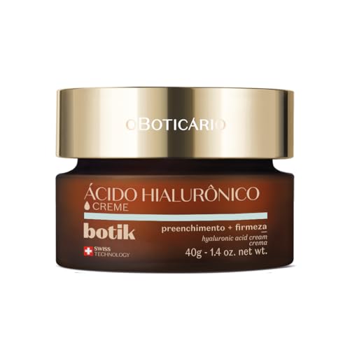 O Boticário Botik Crema Facial con Ácido Hialurónico | Relleno Arrugas, Aumenta Firmeza de la Piel y Piel Suave y Descansada, 40g