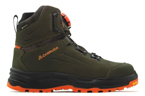 CHIRUCA - Botas de goretex,impermeable,boa,cierre con botón,suela de goma,de montaña,senderismo,campo para: Hombre color: KHAKI talla:40