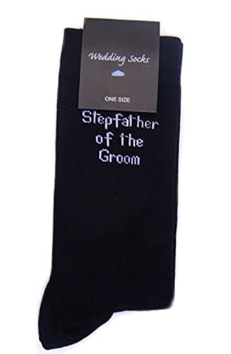 Wb Socks Men's Black Stepfather Of The Groom Wedding Day Socks