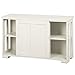 go2buy Antique White Stackable Sideboard Buffet Storage Cabinet with Sliding Door Kitchen Dining Room Furniture