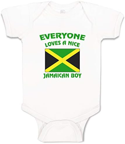 Custom Boy & Girl Baby Bodysuit Everyone Loves A Nice Jamaican Boy Funny Clothes