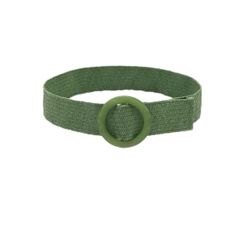 Adjustable Buckle Waist Belt Women Elastic Belt Weave Braided Belt Wide Waistband Straw Vintage Bohemia Color
