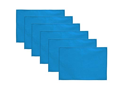 Lify Cotton Canvas Placemats - DIY Table Mats Heat-Resistant Non-Slip Insulation Table Runner for Kitchen Dining Room Table Decoration- Stylish and Durable Table Mat, Set of 6 (Blue)