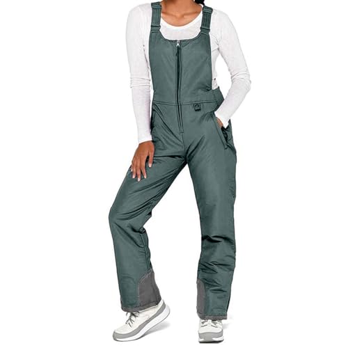 Pantalon de ski pour femme imperméable et coupe-vent à bretelles