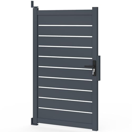 IDMarket - Portillon 100x160 cm en aluminium ajouré gris anthracite