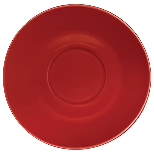 Olympia Cafe Saucers Red Porcelain Coffee Plate Kitchen Restaurant 12pc