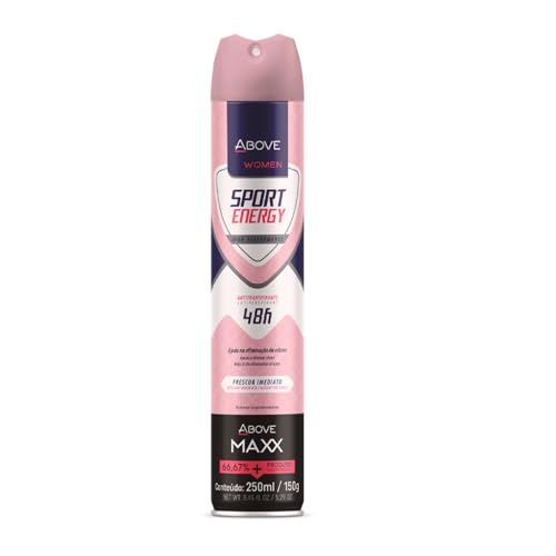 ABOVE Sport Energy MAXX 48H Antiperspirant Deodorant Dry Spray for Womens -Blocks Sweat, Odor Protection, No Stain & Quick-Drying -Instant Freshness -Floral Scent Deodorant Spray For Women- 8.45 fl oz
