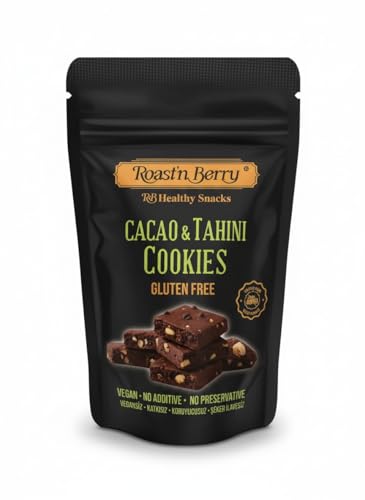 Roastn Berry Cacao & Tahini Cookies | Healthy Snack | Gluten Free Vegan No Additives High in Fiber | Grape Molasses 40g