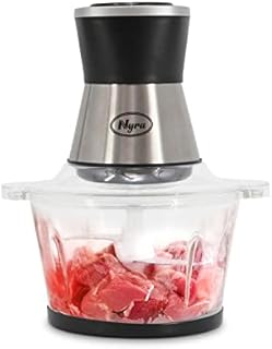 NYRA Mini 2 Speed Multi Chopper 350W Electric Food Chopper with 2L Glass Bowl Stainless Steel 4 Cut Blades ideal for Meat Mincer, Vegetable, fruits Masher Grinder