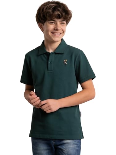 Image of Li'l Tomatoes Boys Cotton Pique Polo T-Shirt | Solid Collared Half Sleeve Tee for Kids | Soft Breathable Summer Wear | Casual Smart Polo T-Shirt | 9-16 Years