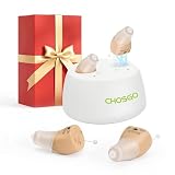 CHOSGO Rechargeable Hearing Aids for Seniors with Intelligent Noise Cancellation Clear Sound and Discreet Design OTC Hearing Aids, Comfort Fit in Ear Canal, Suitable for Various Daily Scenarios, Perfect Father’s Day Gift, Beige