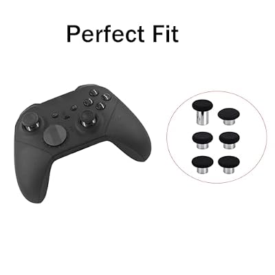 6 in 1 Metal Thumbsticks Replacement for Xbox Elite Series 2 Controllers, Thumbsticks for Elite Series 2 Core Controllers, Elite Series 2 Controller Replacement Thumbsticks (Black)