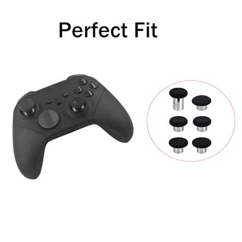 Image of 6 in 1 Metal Thumbsticks Replacement for Xbox Elite Series 2 Controllers, Thumbsticks for Elite Series 2 Core Controllers, Elite Series 2 Controller Replacement Thumbsticks (Black)