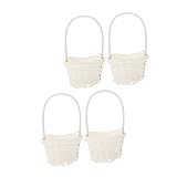 EVANEM Alipis 16 Piezas Cesta de Flores Tejidas decoración for niños cestas de Almacenamiento Tejidas decoración de Mano Cesta de Campo Cesta de Regalo Floral Mini cestas con Asas Cesta Tejida a Mano