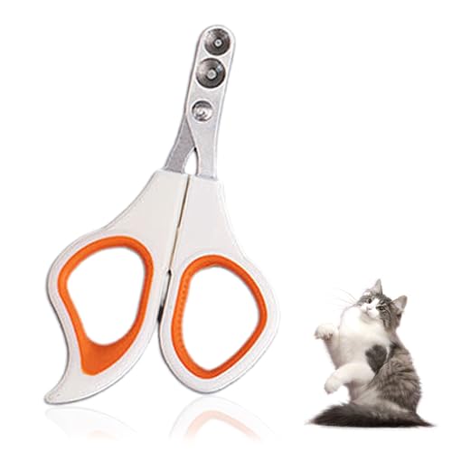 Elkuaie Cat Nail Clippers, Cat Paw Trimmers, Stainless Steel Cat Paw Trimmers - Pet Nail Clippers for Small Animals, Suitable for Cats, Puppies and Other Professional Pets (White)