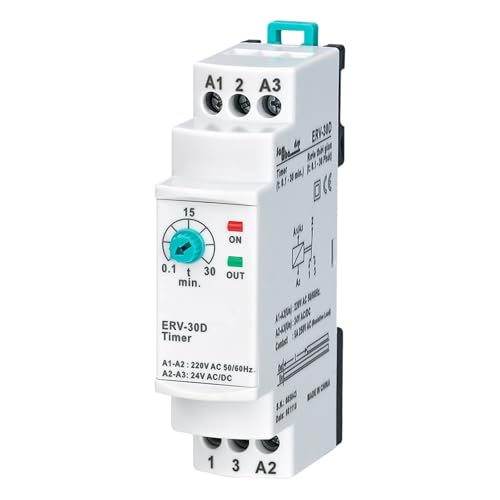 Relais temporise ERV-30D electronique reglable 0,1-30 min pour tableau electrique 150-260V