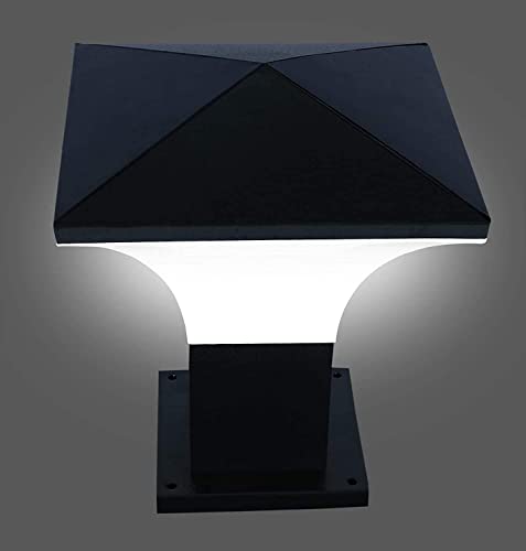 Image of Keypkus Black Metal Outdoor Gate Light for Pillar, Waterproof Modern Boundary Wall Lamp with B22 Holder, (Bulb not Included) Decorative Entrance Light for Home & Garden, Pack of 2