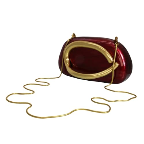 Image of Women Evening Clutch Purse Metal Handle Acrylic Purse Unique Shoulder Bag Causal Handbags for Bride Party Wedding