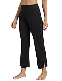 Yilisha Women's Flares Wide Leg Pants High Waisted Yoga Lounge Black Sweatpants Tummy Control Comfy