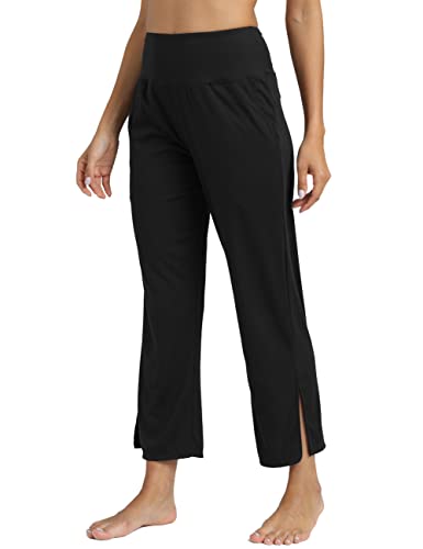 Yilisha Women's Flares Wide Leg Pants High Waisted Yoga Lounge Black Sweatpants Tummy Control Comfy Pants With Pockets #TOP16