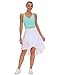 THE GYM PEOPLE Women's High Waist Wrap Ruffle Hem Asymmetric Skort High Low Flowy Midi Skirt with Shorts White