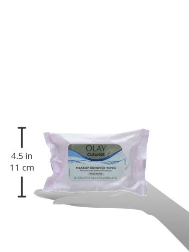 Olay Cleanse Makeup Remover, Rose Water, 25 Wipes