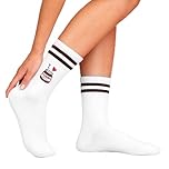 LEOUEANR 1 Pair Socks for Nutella, Cotton Tennis Socks with Motif Mid-Calf Sports Socks as Personalised Present for girlfriend Sports and Special Occasions (White)