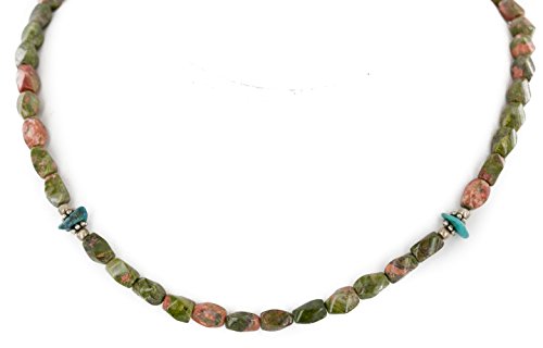 $200Tag Certified Silver Navajo Natural Turquoise Native American Necklace 16037-4 Made By Loma Siiva #TOP4