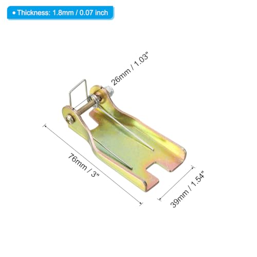 Image of PATIKIL 3 Inch 76mm Hook Safety Latch Kit, 4 Pack Metal Towing Hitch Replacement for Clevis Hook Trailer, Golden Tone