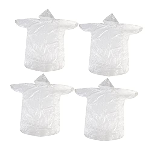 DEARMAMY 4pcs Adult Disposable Raincoat Hood Transparent Poncho for Hiking Cycling Sports Lightweight Travel-friendly Rain Gear for All Seasons