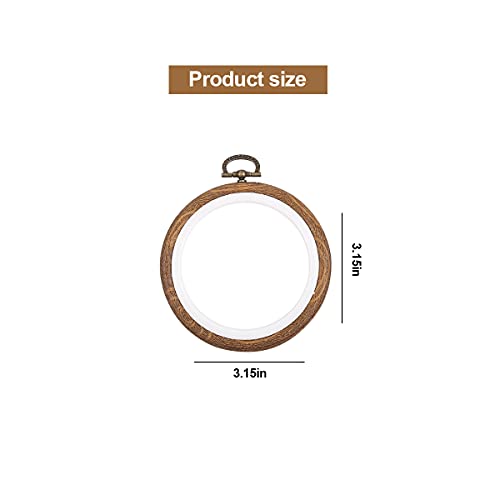 8 Pcs/Set Mini Embroidery Hoops 3 Inch Round Imitated Wood Plastic Display Frame Reusable Circle Cross Stitch Hoop Ring For Art Craft Sewing And Hanging Ornaments Home Decor #TOP1