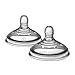 Tommee Tippee Closer to Nature Bottle Nipples, Slow Flow - 2 Count & Advanced Anti-Colic Baby Bottle Nipples, Slow Flow, 0+ Months, Breast-Like, Soft Silicone, Pack of 2