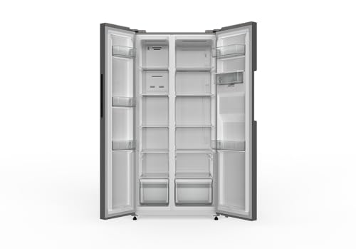 HYE American Fridge Freezer - Side By Side American Style Fridge Freezer With Water Dispenser, No Frost, 444L Freestanding Design, Low Noise (39dB), Cool Silver Finish - RF01AMWD460S03 - Image 4