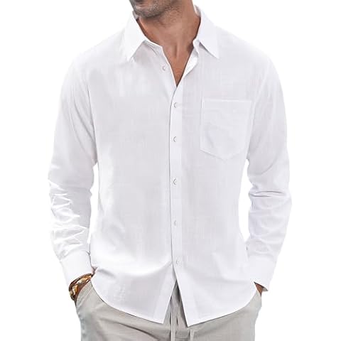 J.VER Men's Casual Linen Cotton Shirt Cover