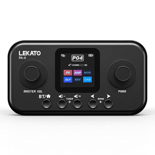 LEKATO Desktop Multi Guitar Effects with 6 Modules, 80 Presets, 20 Amp Modeling & IR Loading, Guitar Effects Processor with Tuning & Bank Modes, OTG USB Audio Interface for Practice Recording