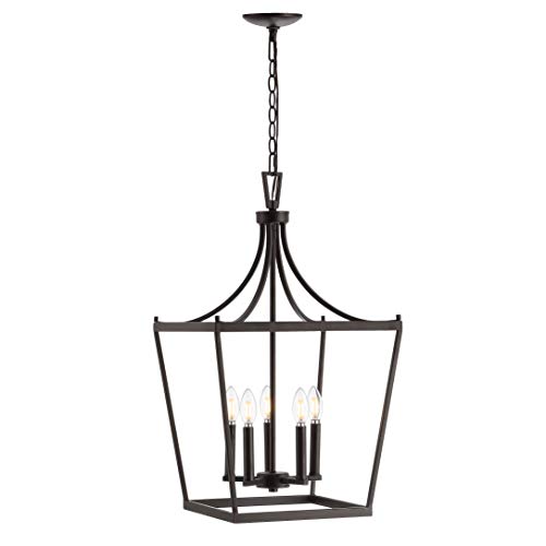 Safavieh PND4091A Lighting Kenris Bronze5-light (LED Bulbs Included) Pendant, Oil Rub Bronze - Image 5