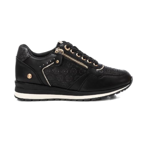 XTI - Deportivas troqueladas Flores - 144113 para: Mujer Color: Negro Talla: 36
