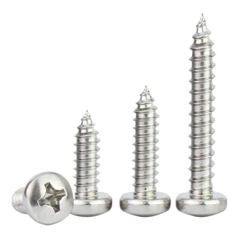 115PCS Wood Screws Sheet M4 x 16mm 50pcs/m4 x 30mm 40pcs/m4 x 45mm 25pcs 304 Stainless Steel Phillips Truss Head Self Tapping Screws Cross Drive Metal Screws Assortment Kit#4 Screws Cover