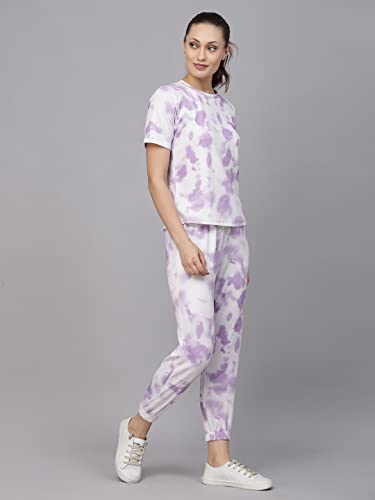 Image of Tarshika Women Women's Tie Dye Printed Short Sleeve Long Tracksuit Co-ord Set
