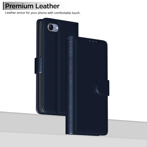 Image of Pikkme Realme 1 Flip Case Leather Finish | Inside TPU with Card Pockets | Wallet Stand and Shock Proof | Magnetic Closing | Complete Protection Flip Cover for Realme 1 (Blue)