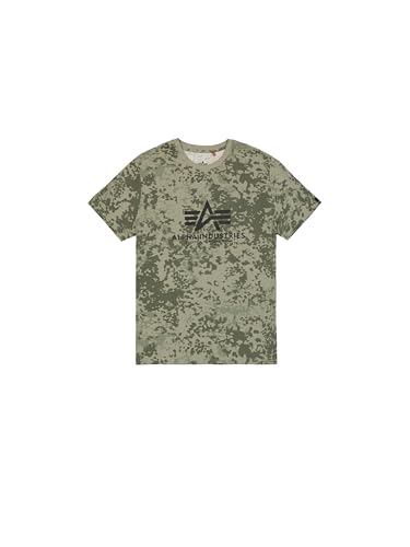 T-shirt Alpha Industries Camo Homme au Logo Imprimé et Tissu Résistant