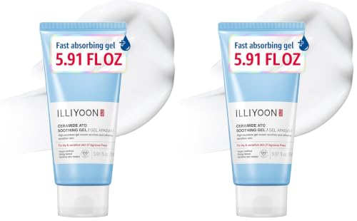 Image of Illiyoon Ceramide Ato Soothing Gel - Vegan Facial Moisturizer for All Skin types, 5.9 Fl Oz (175ml) (Pack of 2)