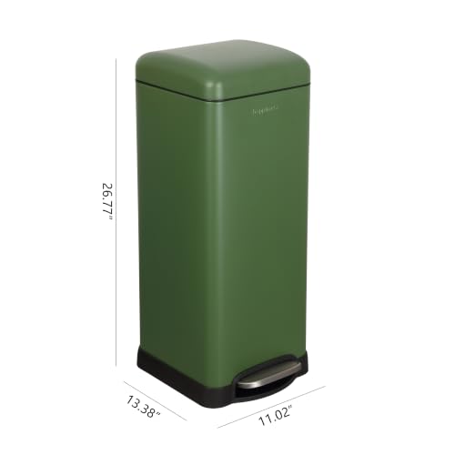 Image of happimess Betty 8 Gal Step Trash Can Soft-Close Lid, Pine Green