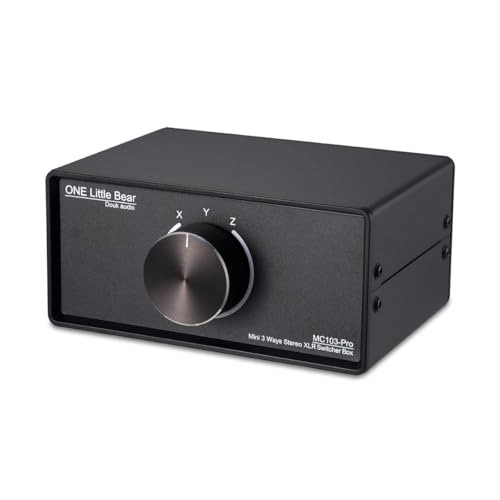 Nobsound Przełącznik audio XLR 1-IN-3-OUT, zbalansowany konwerter audio, 3-drożny pasywny przełącznik audio stereo (MC103 Pro 3-OUT)