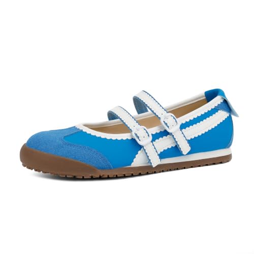 Tigeridea Mary Jane Sneakers Two Strap Rounded Toe Ballet Flats for Women | Mary Jane Shoes, Sneakerina Flats, Shopping and Walking Shoes for Mordern Women, Student, Mom and Office Lady.