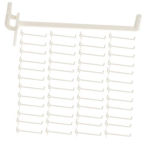 HOMOCONO 50pcs Peg Board Hook Garage Pegboard Pegs Pegboard Hangers Garage Storage Hooks Pegboard Hooks Pegboard Clips Heavy Duty Shelving Garage Pegboard Hook Display Hooks White Abs