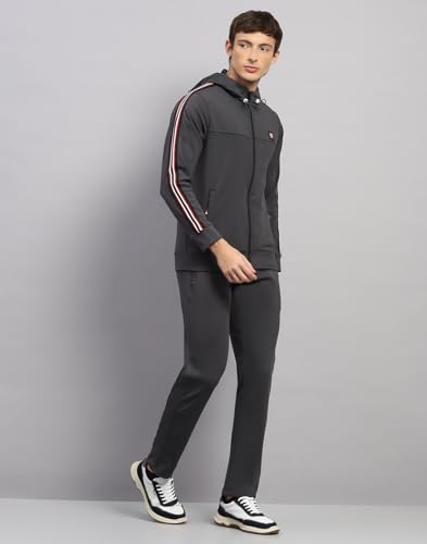 Image of Monte Carlo Mens Regular Fit Solid Collar Neck Full Sleeves Winter Tracksuit| Men Track Suit | Stylish Sportswear Set with Jacket and Lower | Activewear Set For Men's (Pack Of 1)