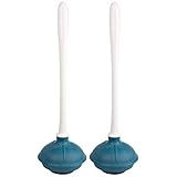 Kleen Freak 3001900 Antibacterial GERM GUARD Toilet Plunger 2 Pack, White/Blue