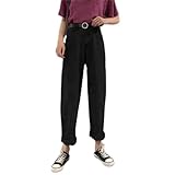 Women High Waist Denim Pants for Pear Shape Petite Plus Size Loose Denim Jeans Standard Black XXL