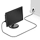 deleyCON 5m Kaltgerätekabel Netzkabel Stromkabel Schutzkontakt Stecker Typ F (CEE 7/4) 90° Gewinkelt auf Kaltgerätekupplung C13 Buchse PC Computer Monitor Drucker Beamer - Schwarz